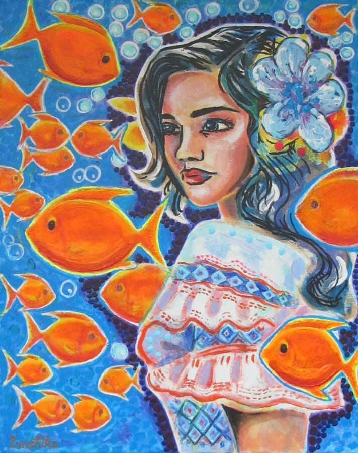 River of Life – America (acrylic painting with mixed media, on canvas) River of Life – series