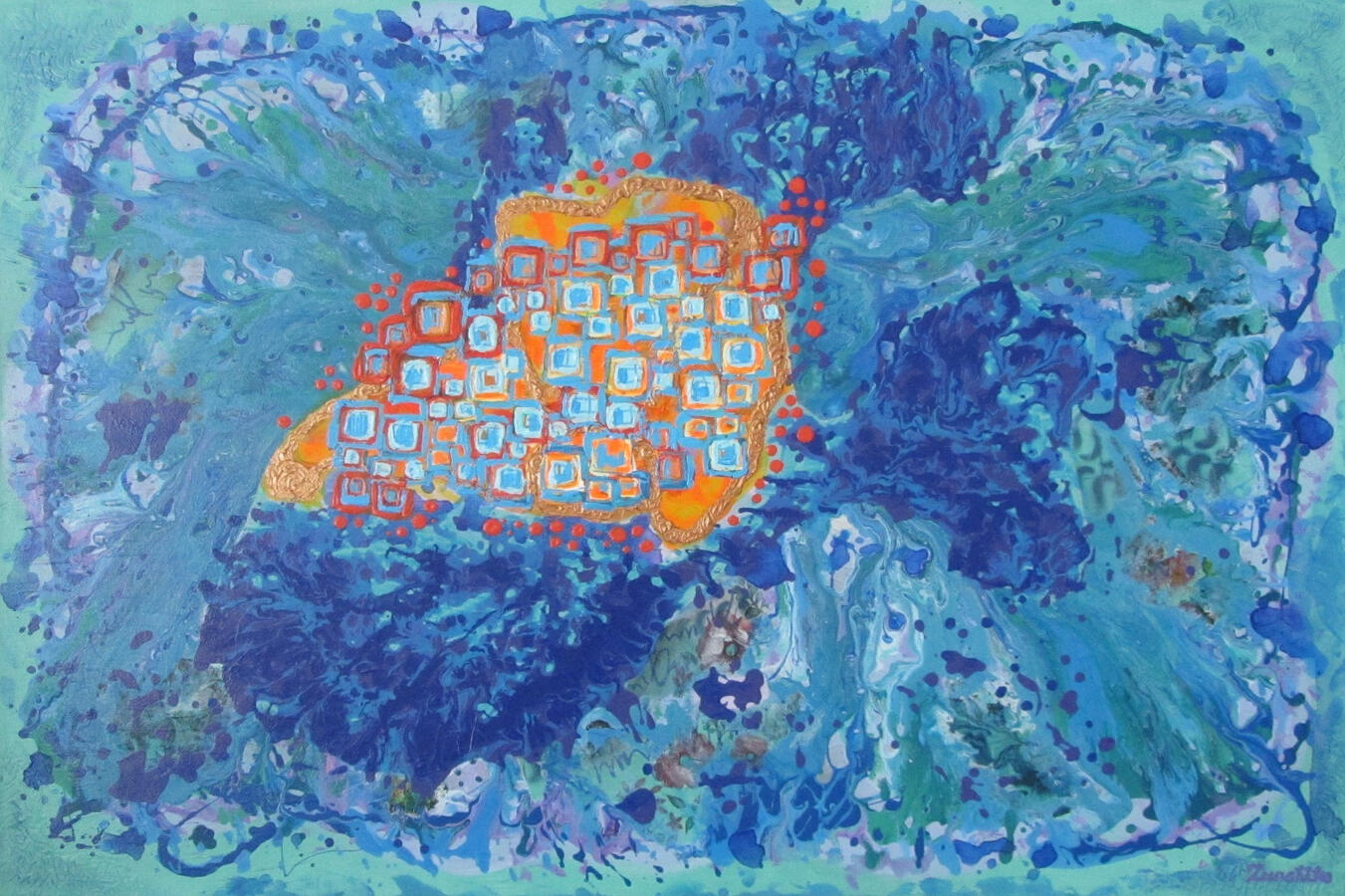 New Dawn – Fresh Start 120 x 80 cm (abstract acrylic painting with mixed media, on canvas) New Dawn – series